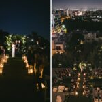 Night wedding with candelight at the London WEHO